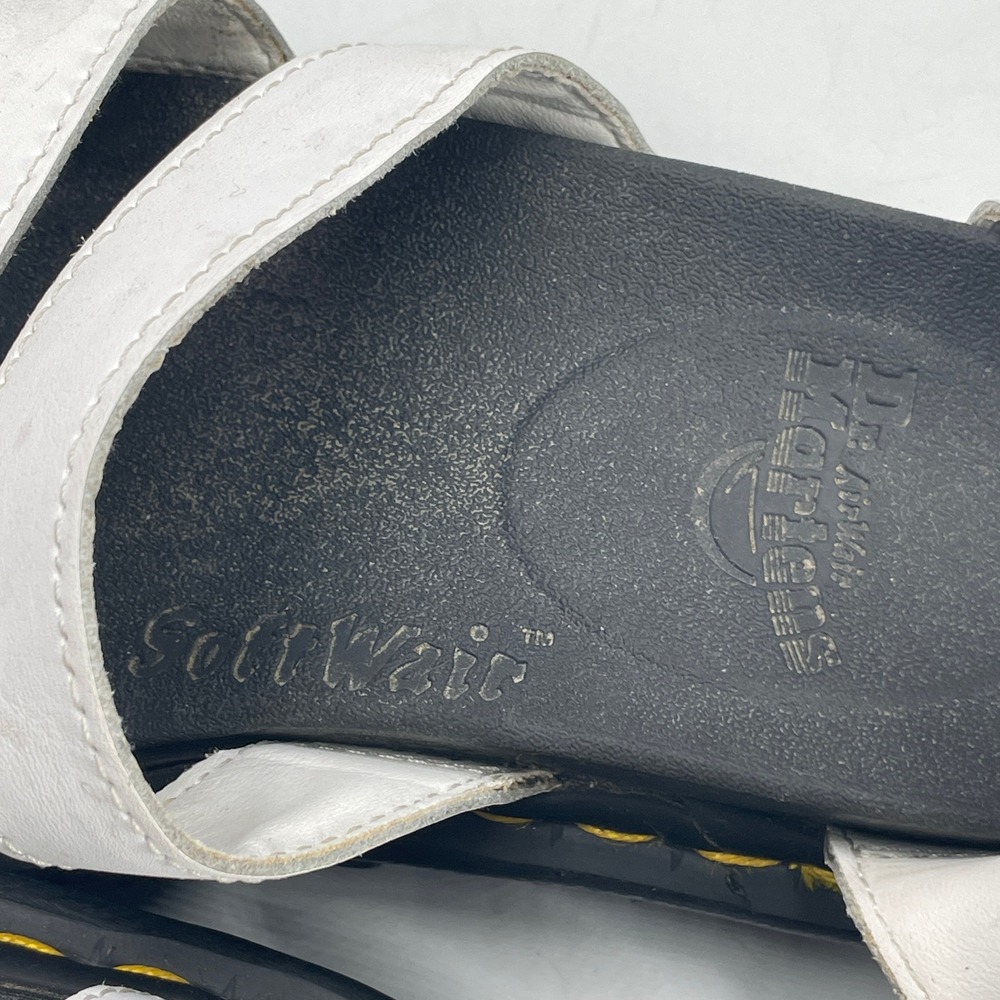 Dr. Martens Women's 6 Blaire White Platform Sandals Hydro Leather AW004 GV01W - Picture 7 of 7